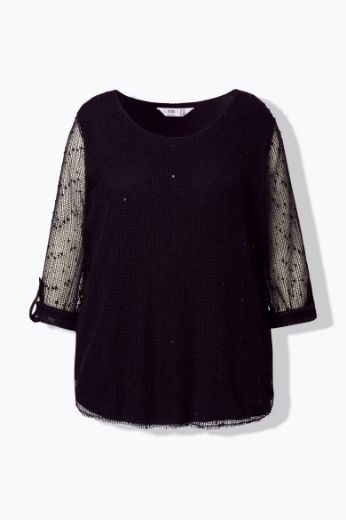 Plus size veliki brojevi Bluza 3/4 rukava mrežastog uzorka za punije