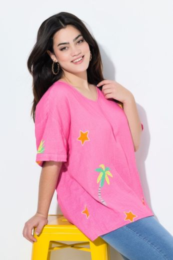 Plus size veliki brojevi Bluza od muslina kratkih rukava za punije