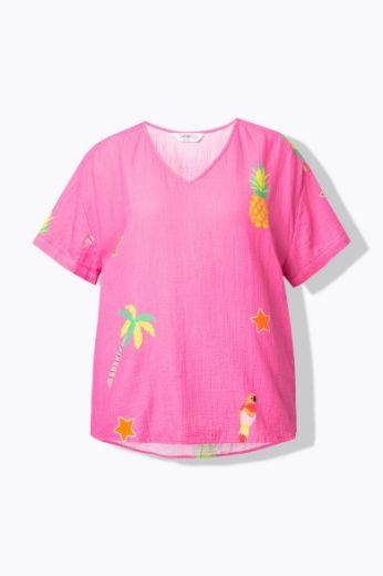 Plus size veliki brojevi Bluza od muslina kratkih rukava za punije
