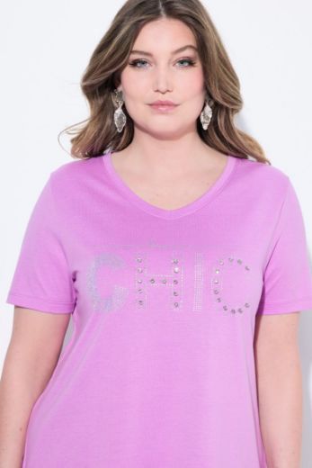 Plus size veliki brojevi Majica kratkih rukava V ovratnika za punije