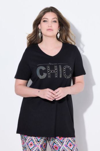 Plus size veliki brojevi Majica kratkih rukava V ovratnika za punije