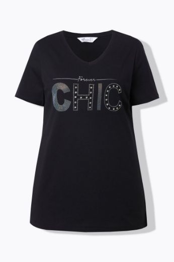 Plus size veliki brojevi Majica kratkih rukava V ovratnika za punije