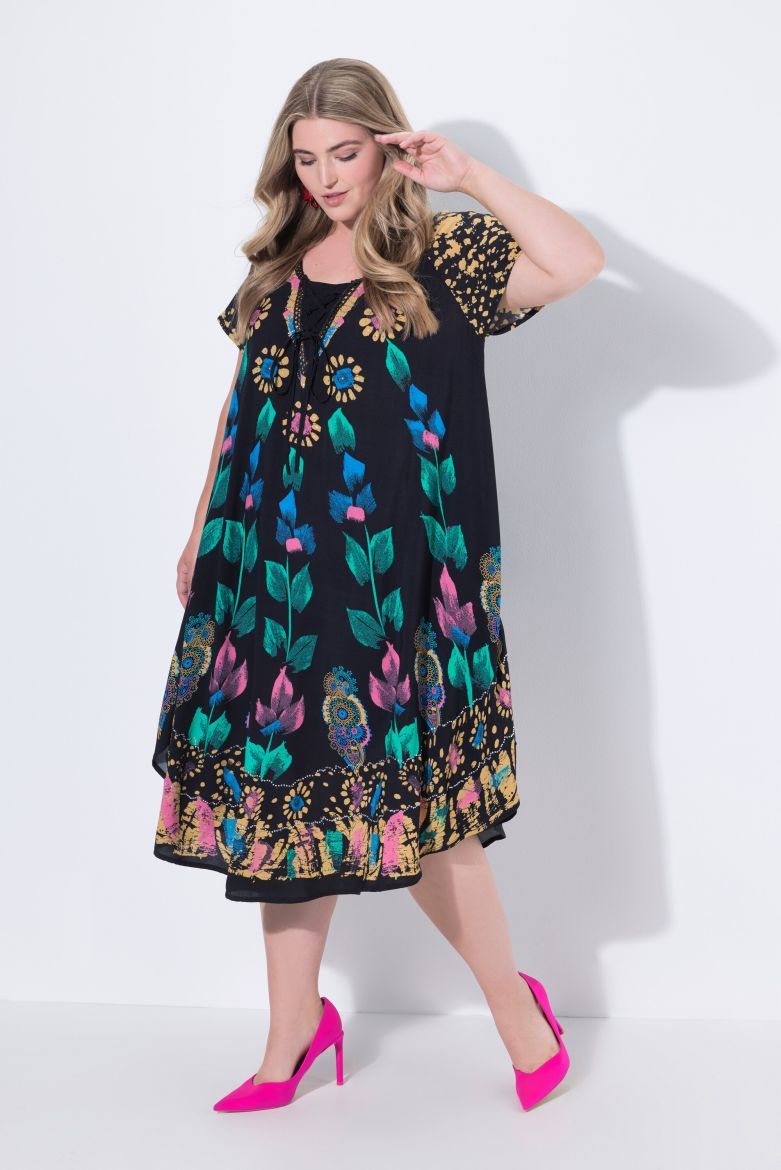 Plus size veliki brojevi Haljina cvjetnog printa za punije