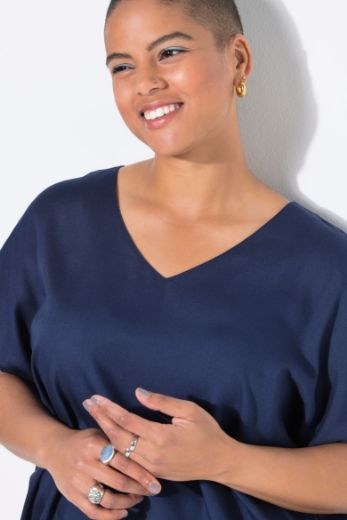 Plus size veliki brojevi Bluza kratkih rukava V ovratnika za punije