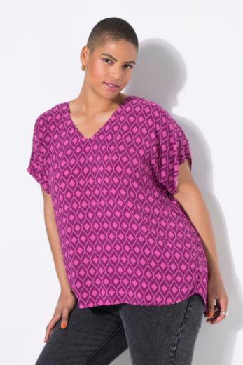 Plus size veliki brojevi Bluza kratkih rukava V ovratnika za punije