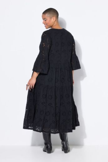 Plus size veliki brojevi Haljina maxi 3/4 rukava na volane za punije