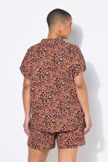Plus size veliki brojevi Bluza kratkih rukava od muslina za punije