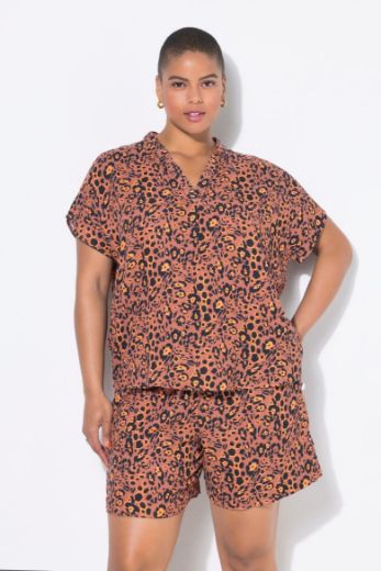 Plus size veliki brojevi Bluza kratkih rukava od muslina za punije