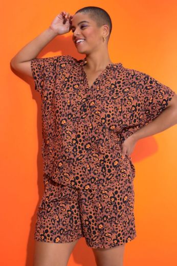 Plus size veliki brojevi Bluza kratkih rukava od muslina za punije