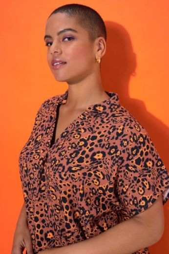 Plus size veliki brojevi Bluza kratkih rukava od muslina za punije