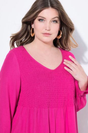 Plus size veliki brojevi Bluza dugih rukava V ovratnika za punije