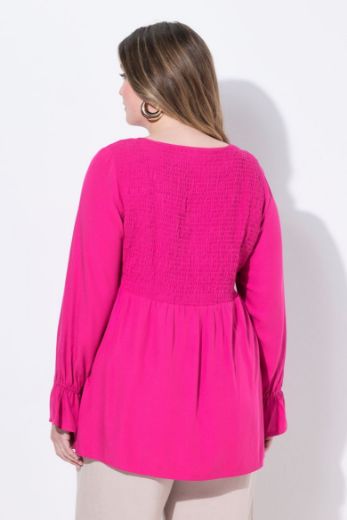 Plus size veliki brojevi Bluza dugih rukava V ovratnika za punije