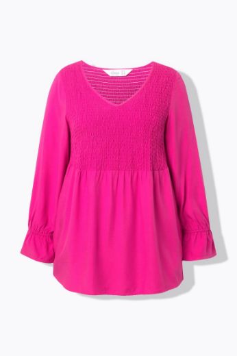 Plus size veliki brojevi Bluza dugih rukava V ovratnika za punije