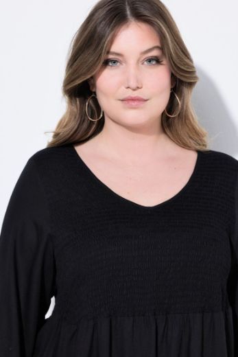 Plus size veliki brojevi Bluza dugih rukava V ovratnika za punije