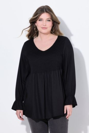 Plus size veliki brojevi Bluza dugih rukava V ovratnika za punije