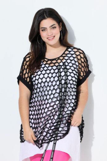 Plus size veliki brojevi Majica kratkih rukava mrežasta za punije