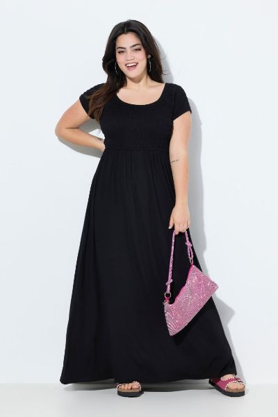 Veliki brojevi Haljina maxi kratkih rukava moda za punije