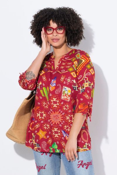 Veliki brojevi Bluza 3/4 rukava A kroja moda za punije