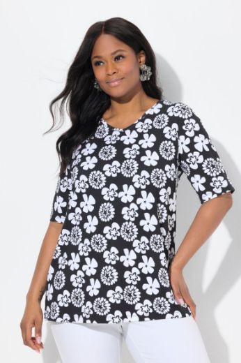 Plus size veliki brojevi Majica kratkih rukava V ovratnika za punije