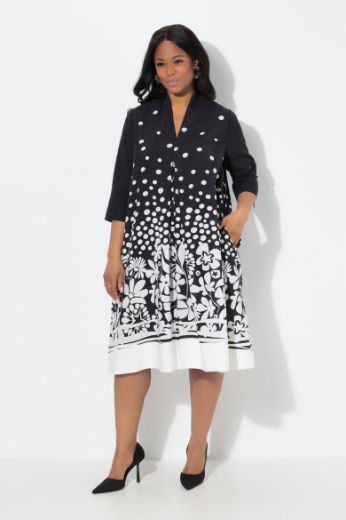 Plus size veliki brojevi Haljina midi 3/4 rukava A kroja za punije