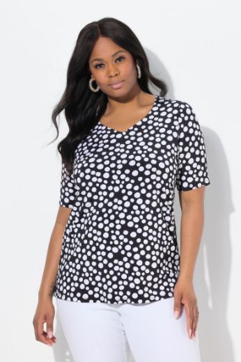 Plus size veliki brojevi Majica kratkih rukava V ovratnika za punije