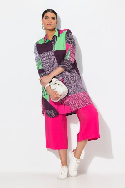 Veliki brojevi Bluza 3/4 rukava dužeg kroja moda za punije