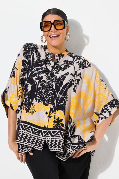 Veliki brojevi Bluza 3/4 rukava šireg kroja moda za punije