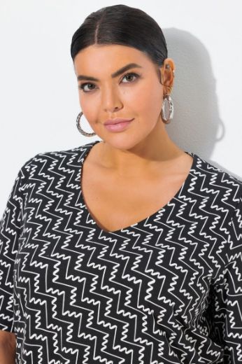 Plus size veliki brojevi Majica kratkih rukava V ovratnika za punije