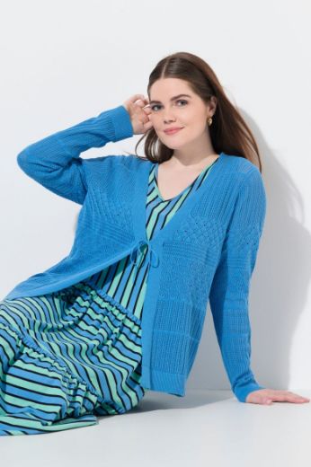 Plus size veliki brojevi Kardigan dugih rukava V ovratnika za punije