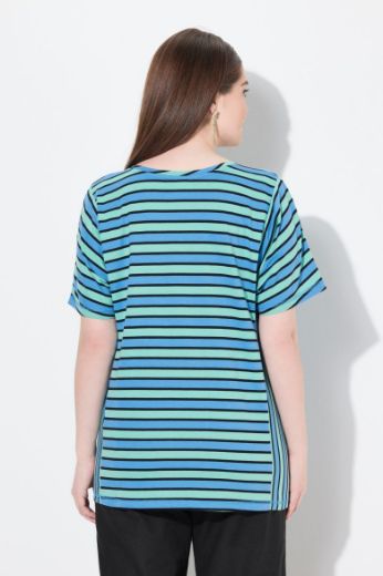 Plus size veliki brojevi Majica kratkih rukava na pruge za punije