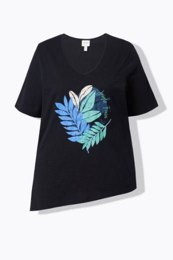 Plus size veliki brojevi Majica kratkih rukava V ovratnika za punije