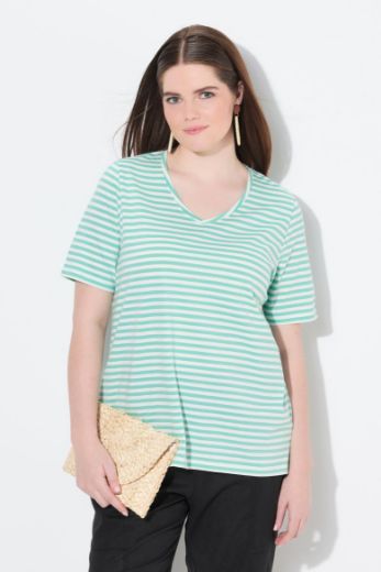 Plus size veliki brojevi Majica kratkih rukava V ovratnika za punije
