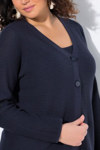 Plus size veliki brojevi Kardigan dugih rukava dužeg kroja za punije