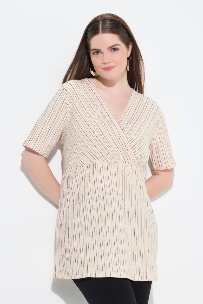 Plus size veliki brojevi Majica kratkih rukava V ovratnika za punije