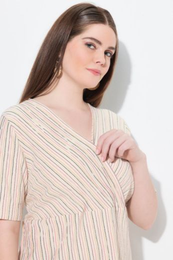 Plus size veliki brojevi Majica kratkih rukava V ovratnika za punije