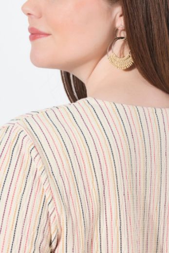 Plus size veliki brojevi Majica kratkih rukava V ovratnika za punije