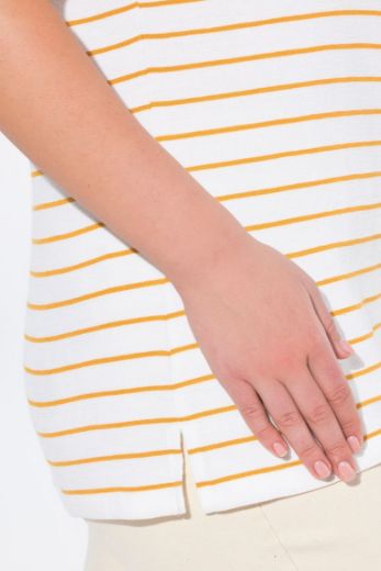 Plus size veliki brojevi Majica kratkih rukava na pruge za punije
