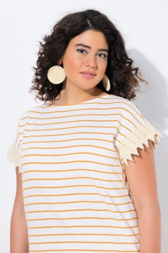 Plus size veliki brojevi Majica kratkih rukava na pruge za punije