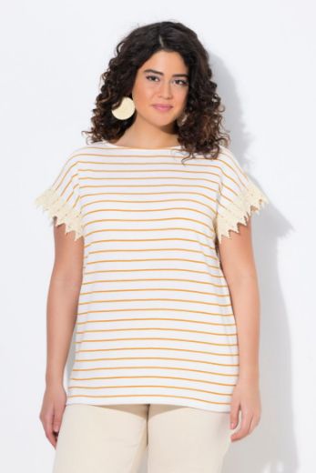 Plus size veliki brojevi Majica kratkih rukava na pruge za punije