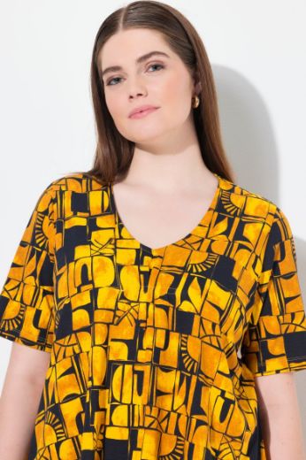 Plus size veliki brojevi Majica kratkih rukava V ovratnika za punije
