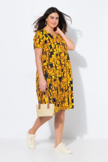 Plus size veliki brojevi Haljina midi kratkih rukava za punije