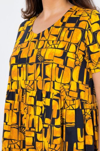 Plus size veliki brojevi Haljina midi kratkih rukava za punije