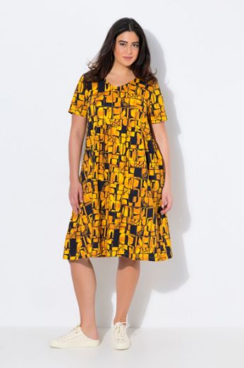Plus size veliki brojevi Haljina midi kratkih rukava za punije