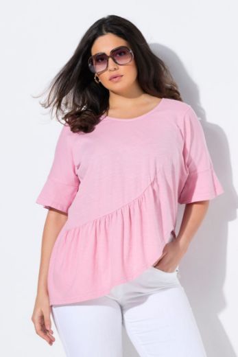 Plus size veliki brojevi Majica kratkih rukava na volane za punije
