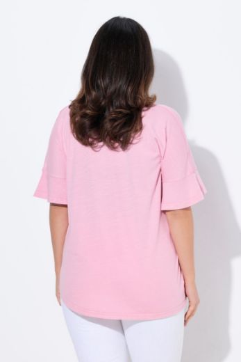 Plus size veliki brojevi Majica kratkih rukava na volane za punije