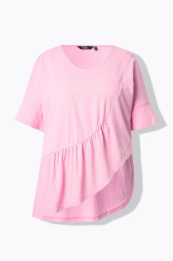 Plus size veliki brojevi Majica kratkih rukava na volane za punije
