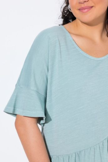 Plus size veliki brojevi Majica kratkih rukava na volane za punije