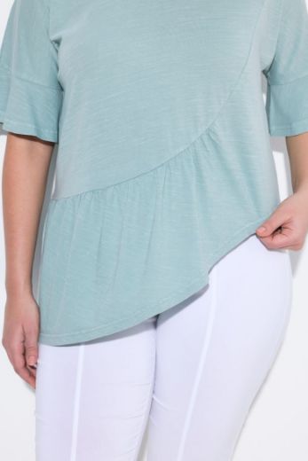 Plus size veliki brojevi Majica kratkih rukava na volane za punije