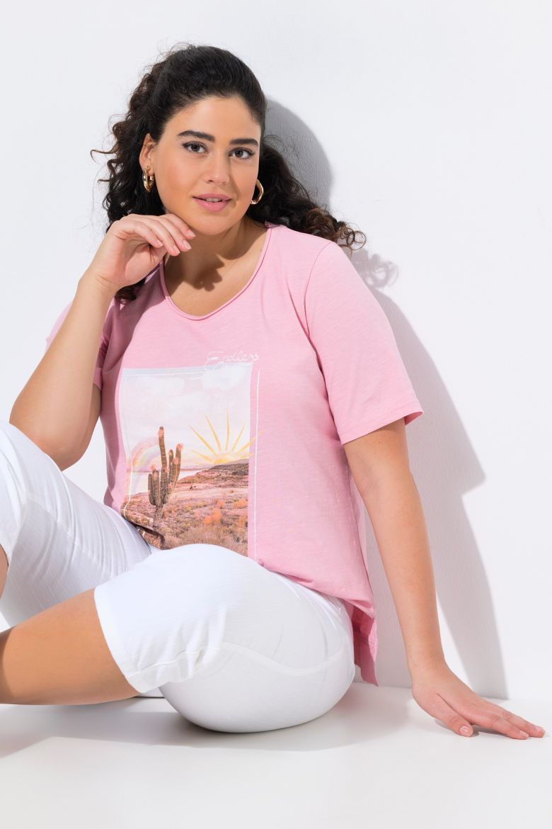 Plus size veliki brojevi Majica kratkih rukava okruglog ovratnika za punije