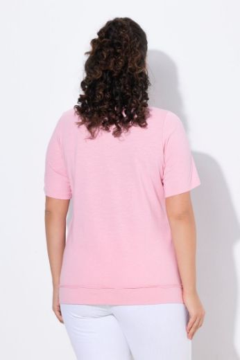 Plus size veliki brojevi Majica kratkih rukava okruglog ovratnika za punije